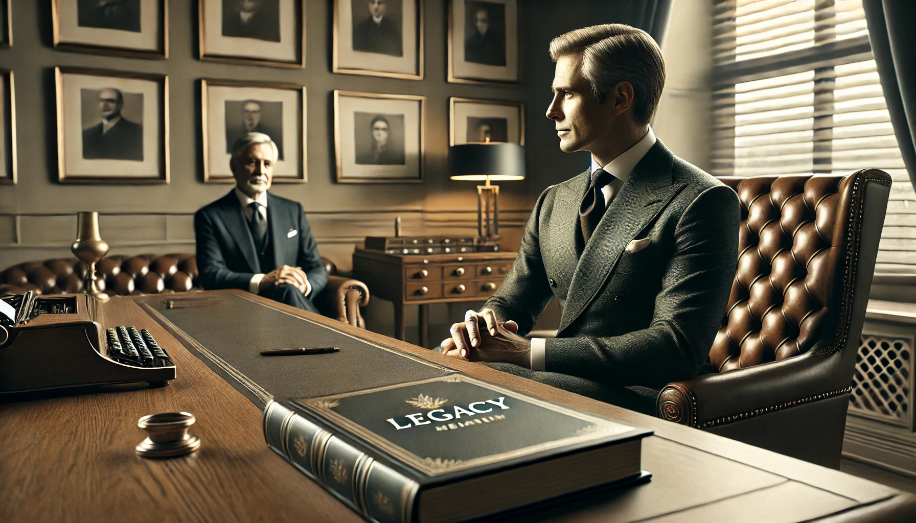 Advisor discussing a legacy memoir with a high-achieving client before a family wealth transfer.