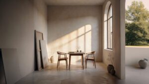 Two chairs facing each other in a private room, suggesting the trust behind memoir ghostwriting.