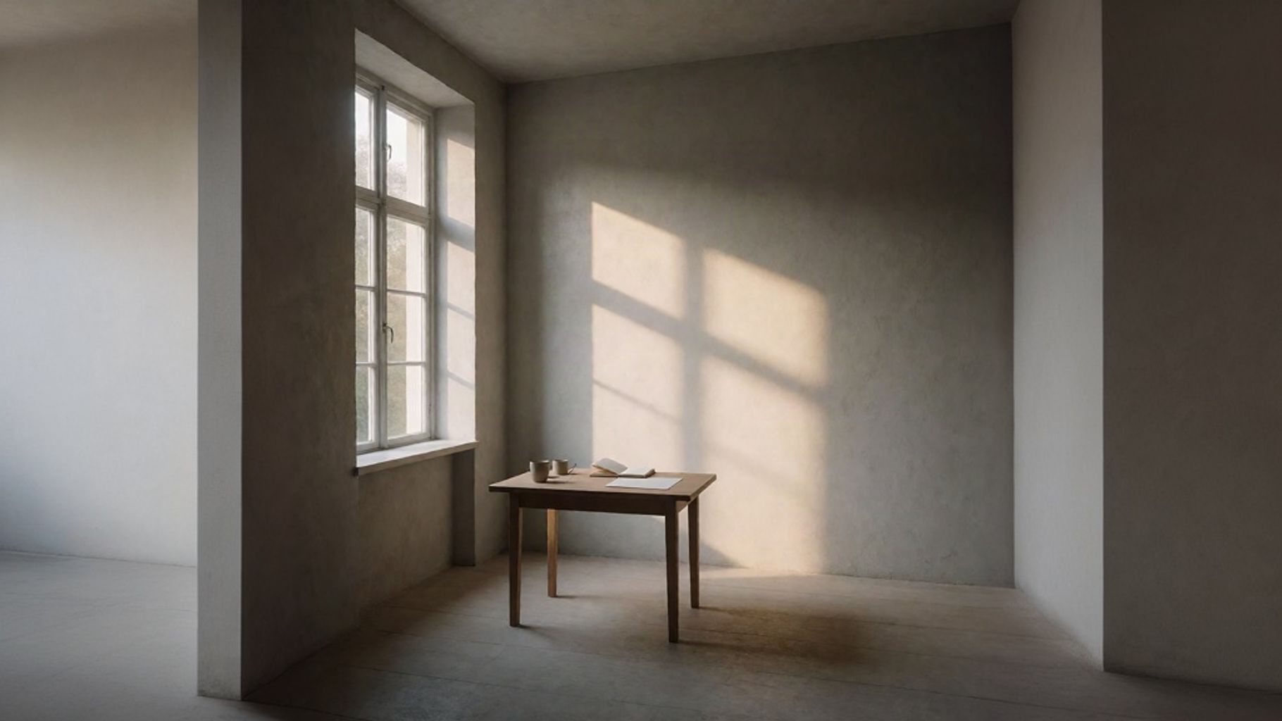 Quiet table by a window suggesting the small memories that become central to a memoir.