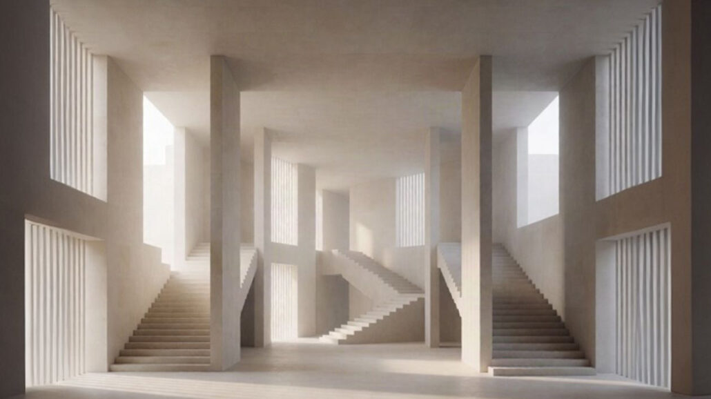 Architectural staircases suggesting the structure and movement needed to shape a meaningful memoir.