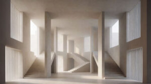 Architectural staircases suggesting the structure and movement needed to shape a meaningful memoir.