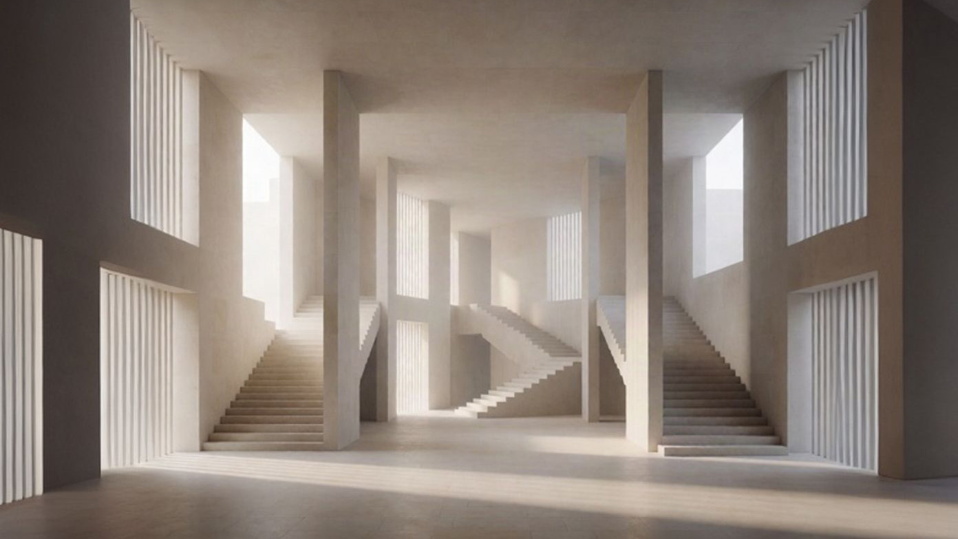 Architectural staircases suggesting the structure and movement needed to shape a meaningful memoir.
